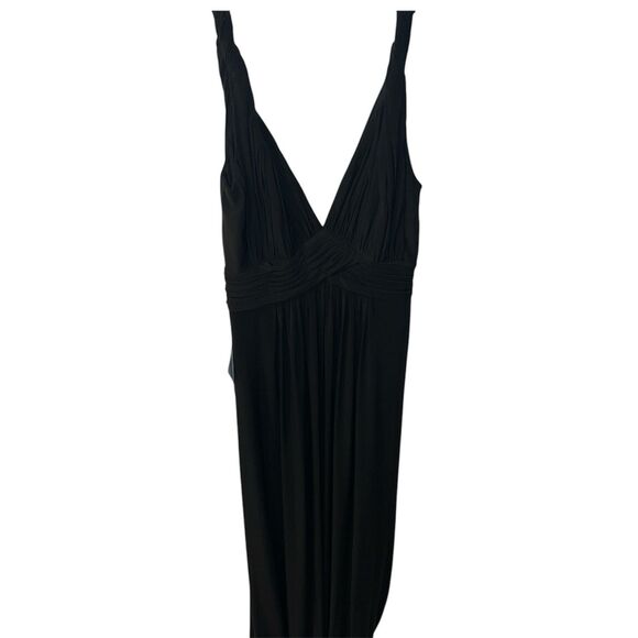 Azazie Dress Womans 8 Maddie Black Twist Strap Maxi Formal Prom Occasion New - Picture 1 of 15